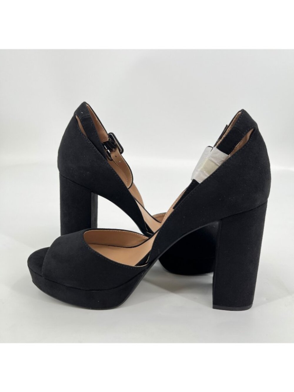 Sun + Stone Reemaa Platform Sandals Black Size 10M Fabric Block Heel Ankle Strap - Picture 8 of 16